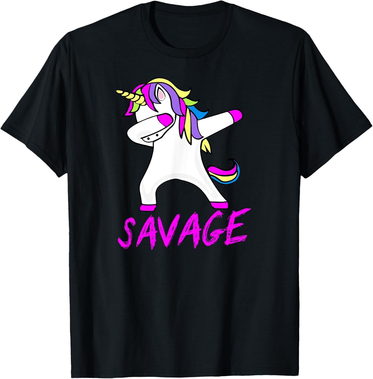 Savage Unicorn Shirt for Youth Adult Women Girls T-Shirt - T-Shirt | Black
