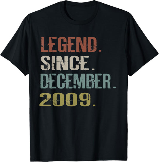 10 years old Shirt Gifts Awesome Since December 2009 T-Shirt - T-Shirt | Black