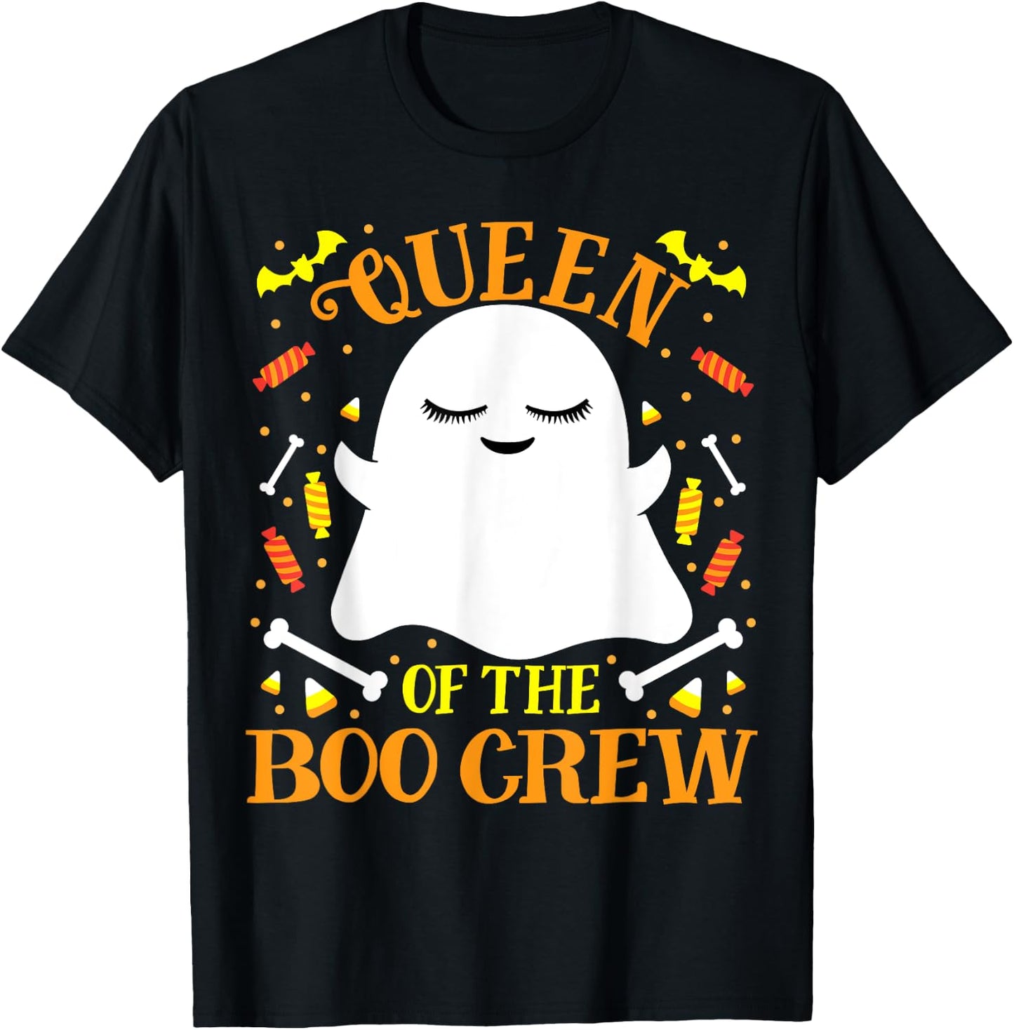 Queen Boo Crew Ghost Matching Family Wife Women Halloween T-Shirt - T-Shirt | Black