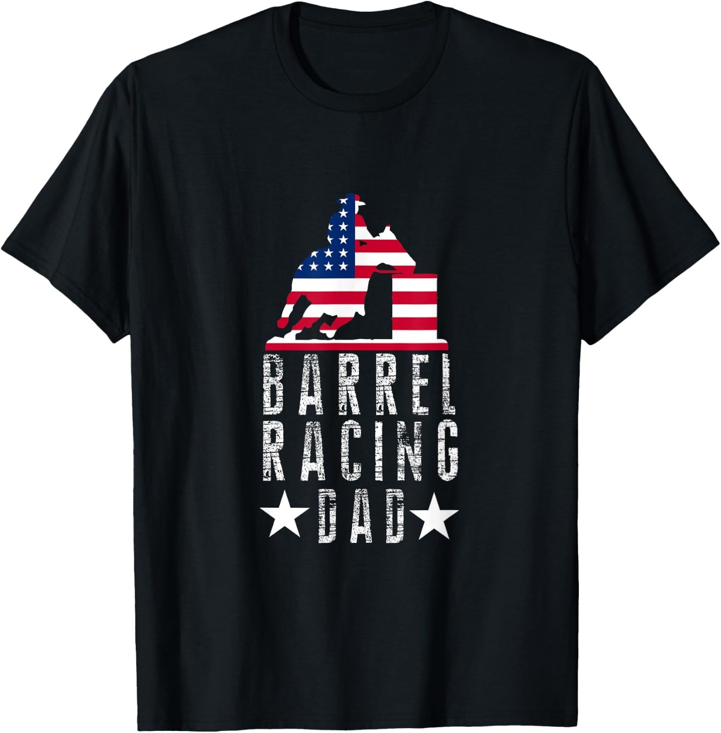 American Pride - Barrel Racing Dad T-Shirt - T-Shirt | Black