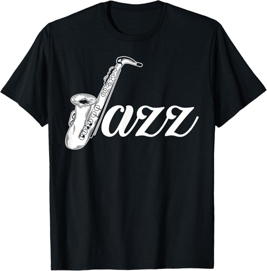Jazz Saxophone | Cute Instruments Sax Tuba Lovers Gift T-Shirt - T-Shirt | Black