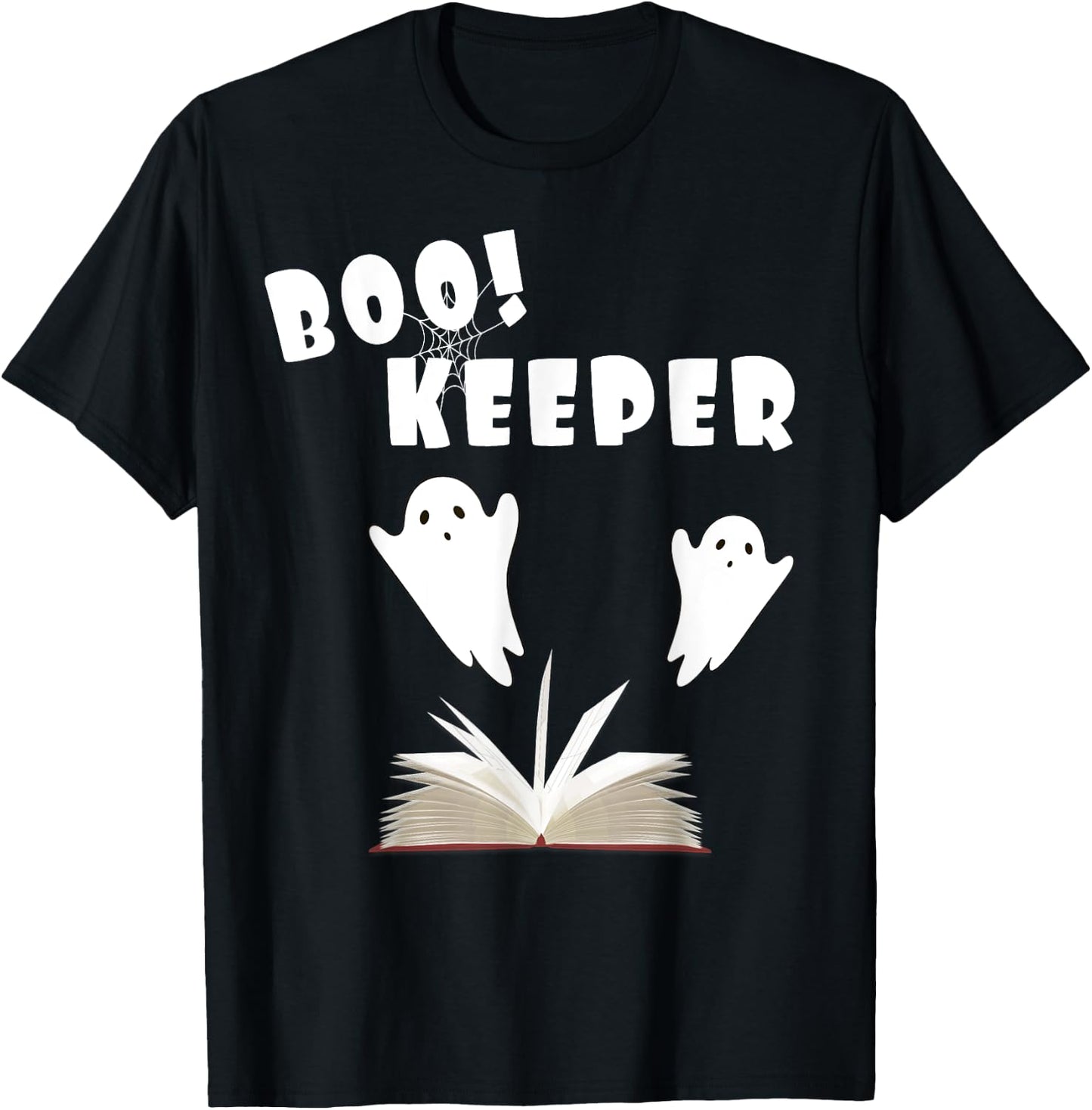 Boo Keeper Ghost Librarian Halloween Costume for Bookkeeper T-Shirt - T-Shirt | Black