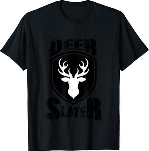 Deer Hunter Slayer Hunting Buck Sportsman T shirt T-Shirt - T-Shirt | Black