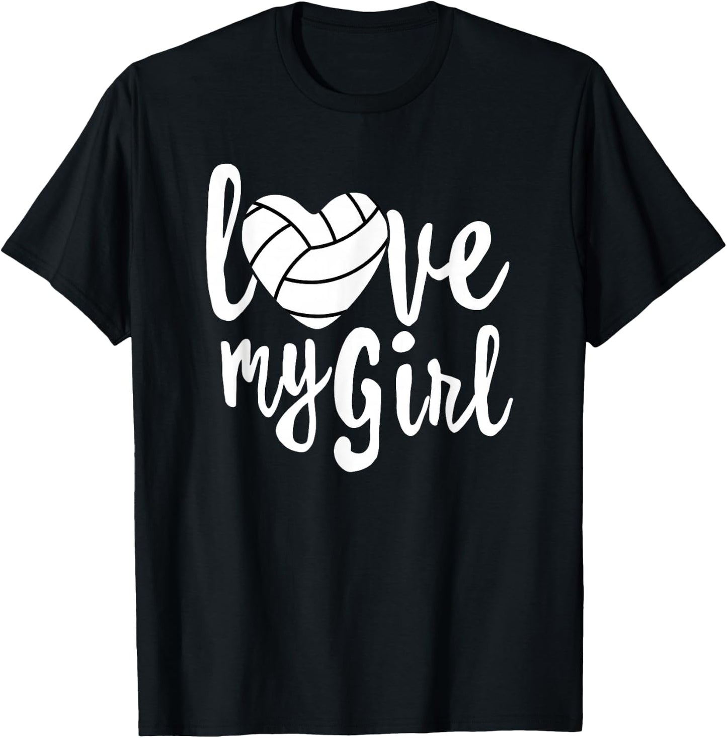 I Love My Girls Mom Volleyball Cute Volleyball Mom T-Shirt - T-Shirt | Black