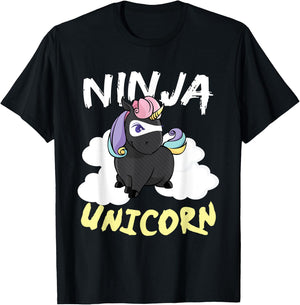 Funny Ninja Unicorn Martial Arts Unicorn Lover Gift T-Shirt - T-Shirt | Black