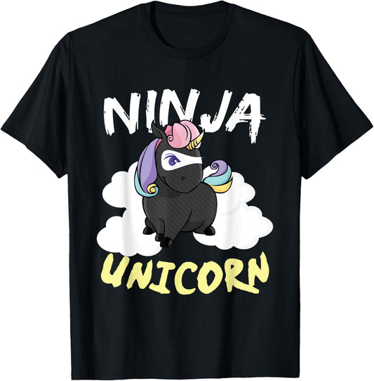 Funny Ninja Unicorn Martial Arts Unicorn Lover Gift T-Shirt - T-Shirt | Black