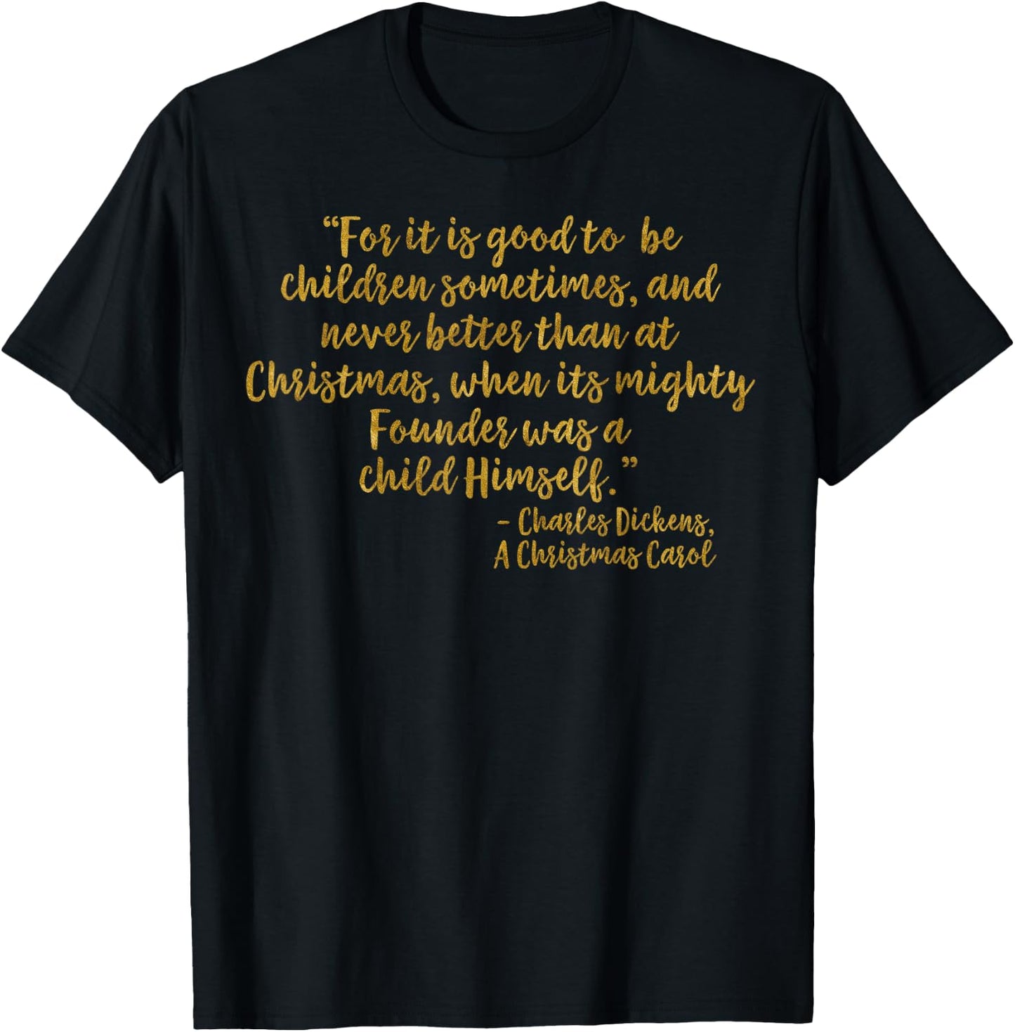 Founder Lord Jesus Christ Faux Gold Christmas Carol T Shirt T-Shirt - T-Shirt | Black