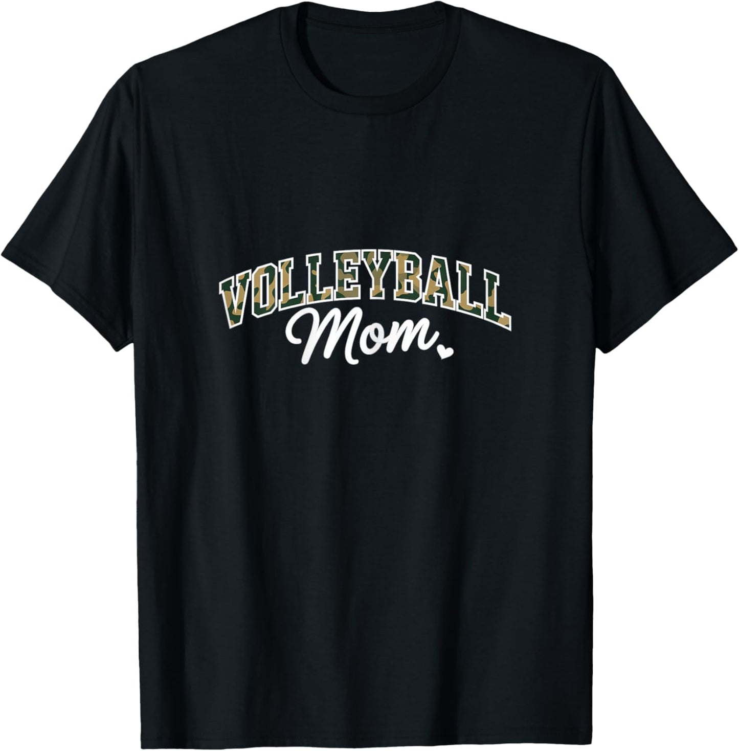 Camo Volleyball Mom Shirt Funny Sports Parent T-Shirt - T-Shirt | Black