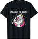 Unleash The Beast - Unicorn Gym Rat Magic Sparkle Muscles T-Shirt - T-Shirt | Black