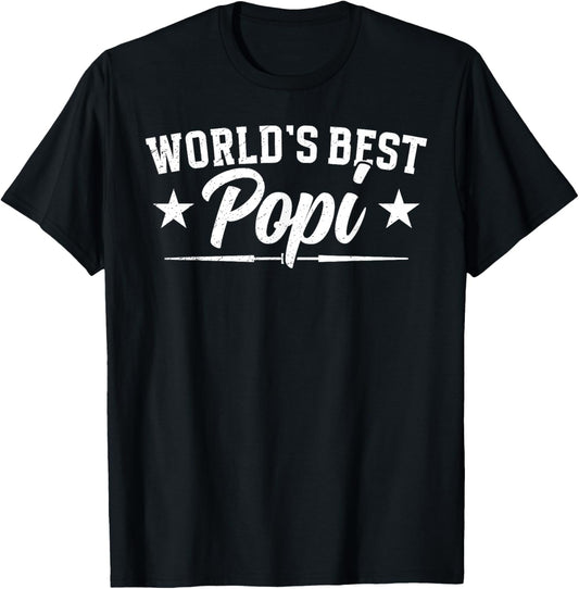 World's Best POPI Grandpa POPI Grandfather T-Shirt - T-Shirt | Black