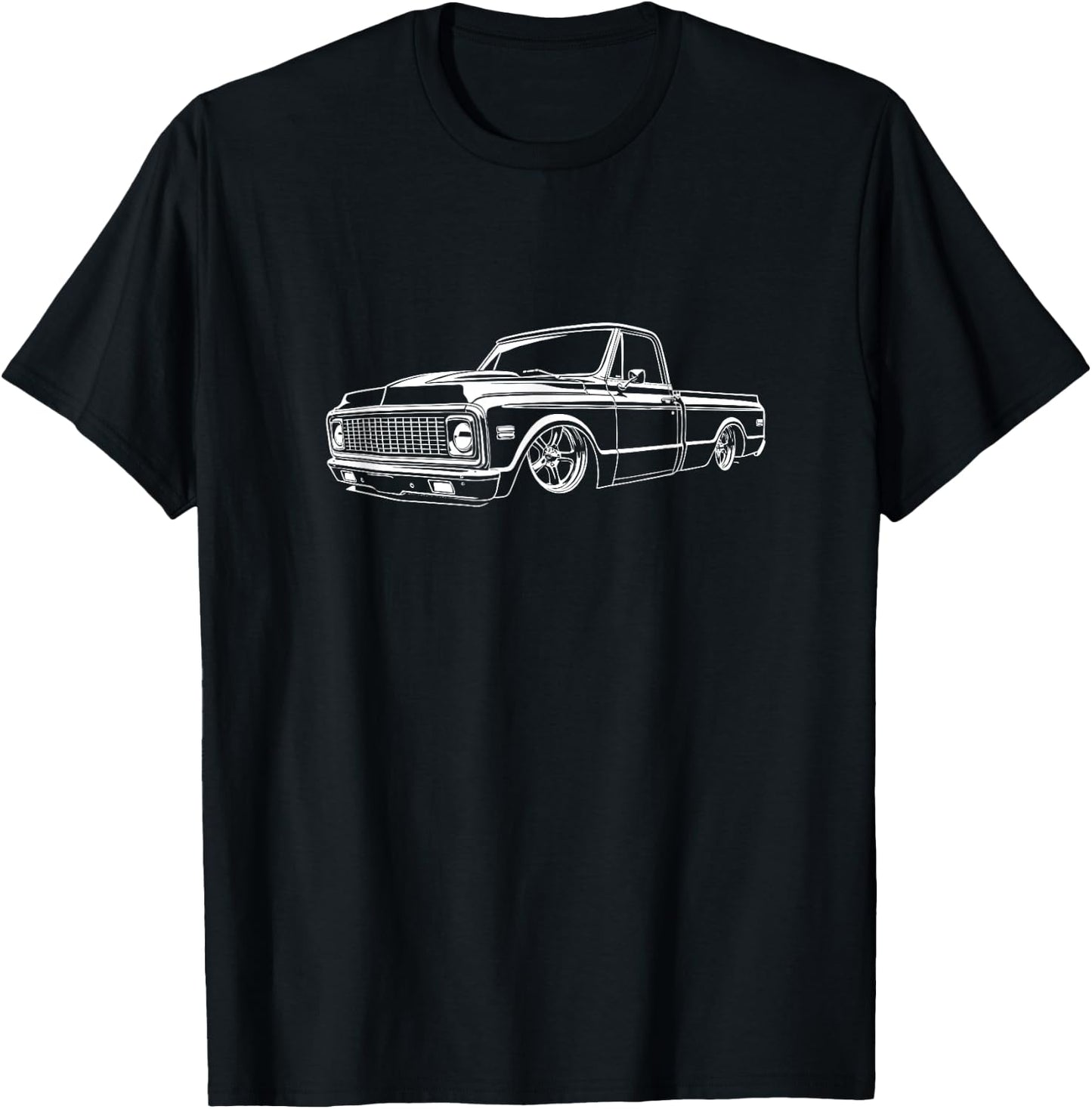 1970-1972 Custom C10 Side Profile Silhouette C10 Truck T-Shirt - T-Shirt | Black