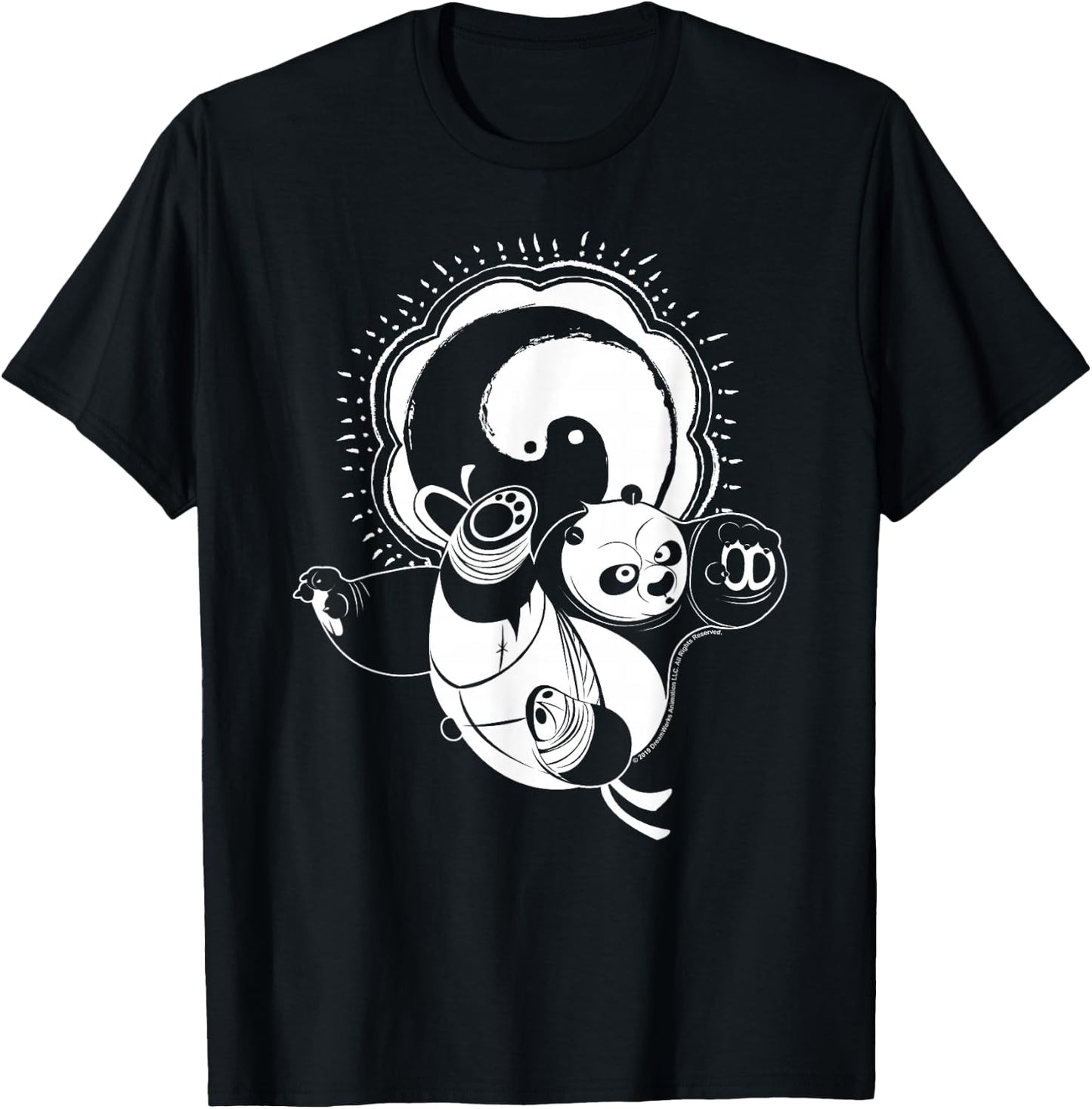 Kung Fu Panda Master Po Action Pose Portrait Stamp T-Shirt - T-Shirt | Black