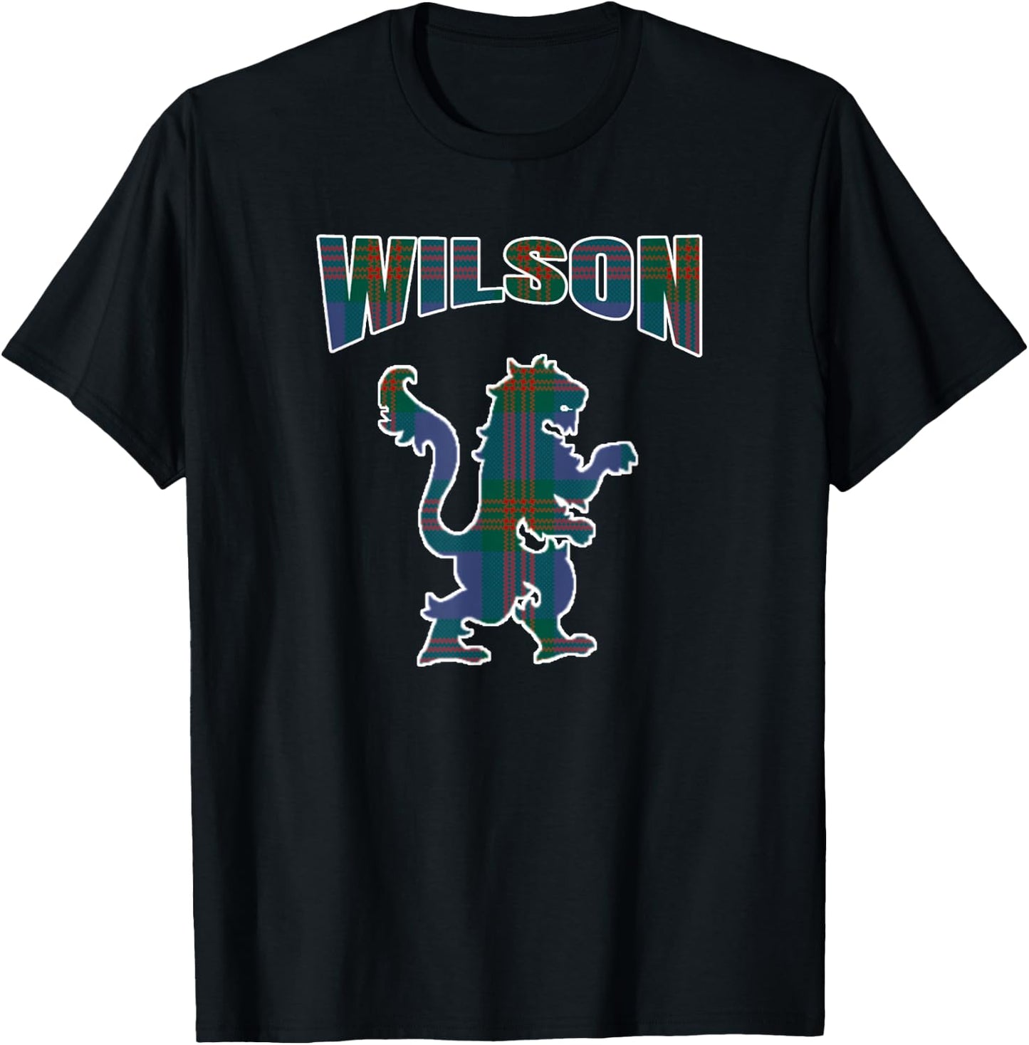 Wilson Clan Kilt Tartan Lion Namesake Scottish T-Shirt - T-Shirt | Black