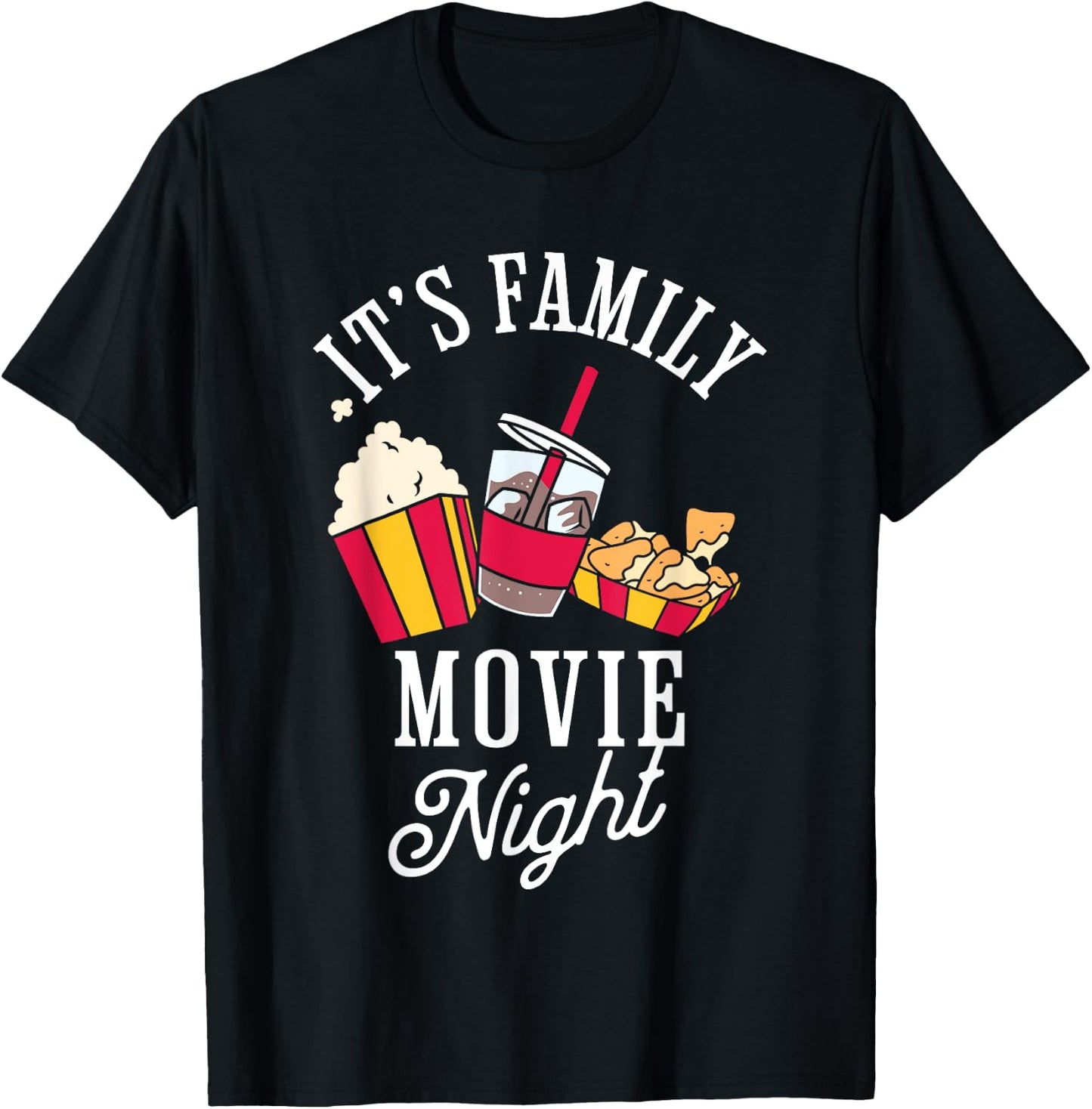 Family Movie Night Cinema Popcorn Film Movie Lover T-Shirt - T-Shirt | Black