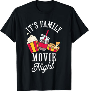 Family Movie Night Cinema Popcorn Film Movie Lover T-Shirt - T-Shirt | Black