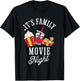 Family Movie Night Cinema Popcorn Film Movie Lover T-Shirt - T-Shirt | Black