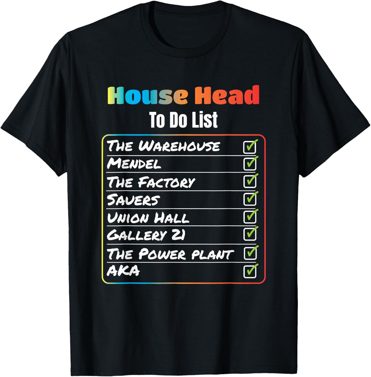 House Head to Do List Chicago House Music T Shirt T-Shirt - T-Shirt | Black