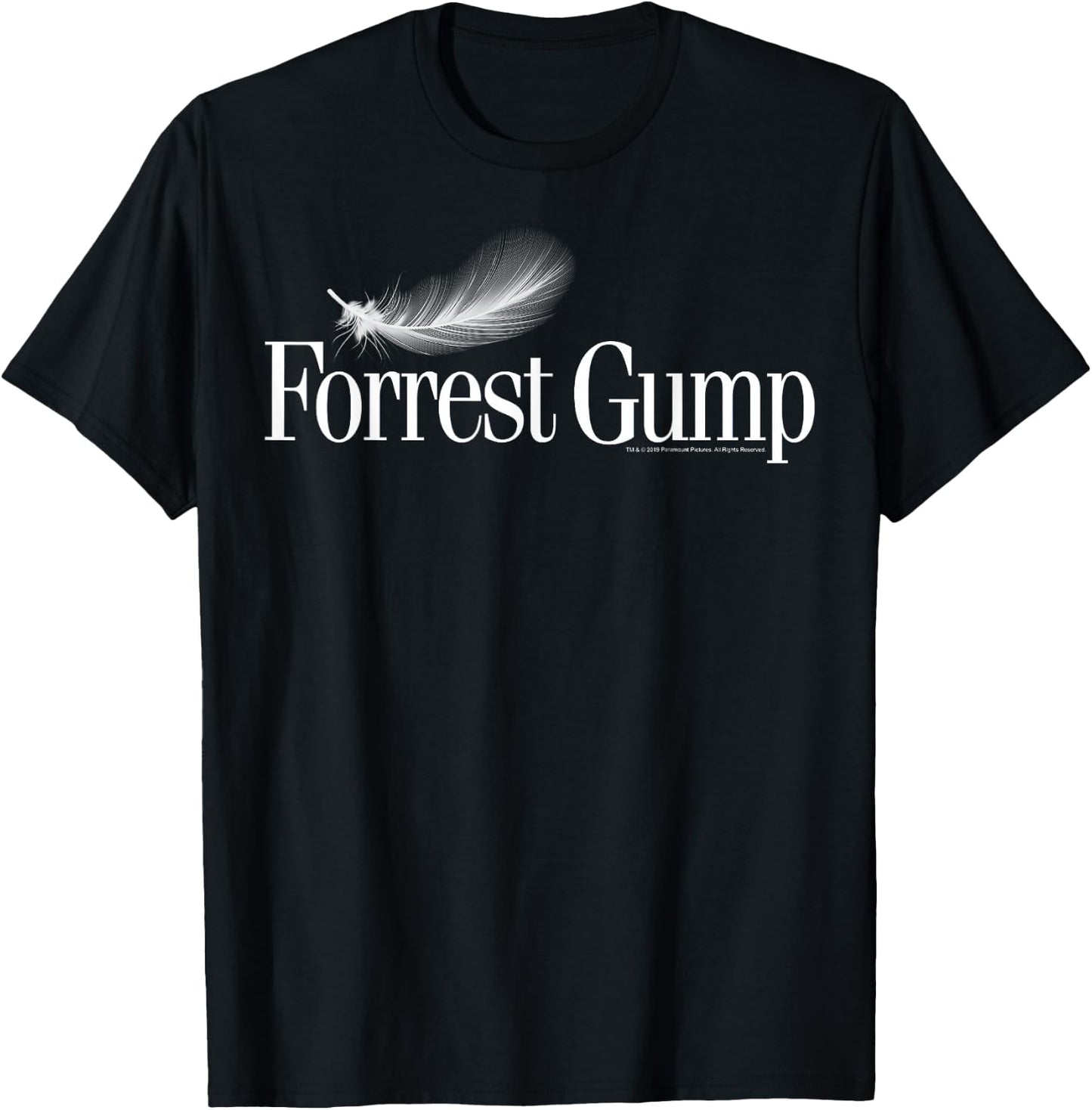 Forrest Gump Feather Title Logo T-Shirt - T-Shirt | Black