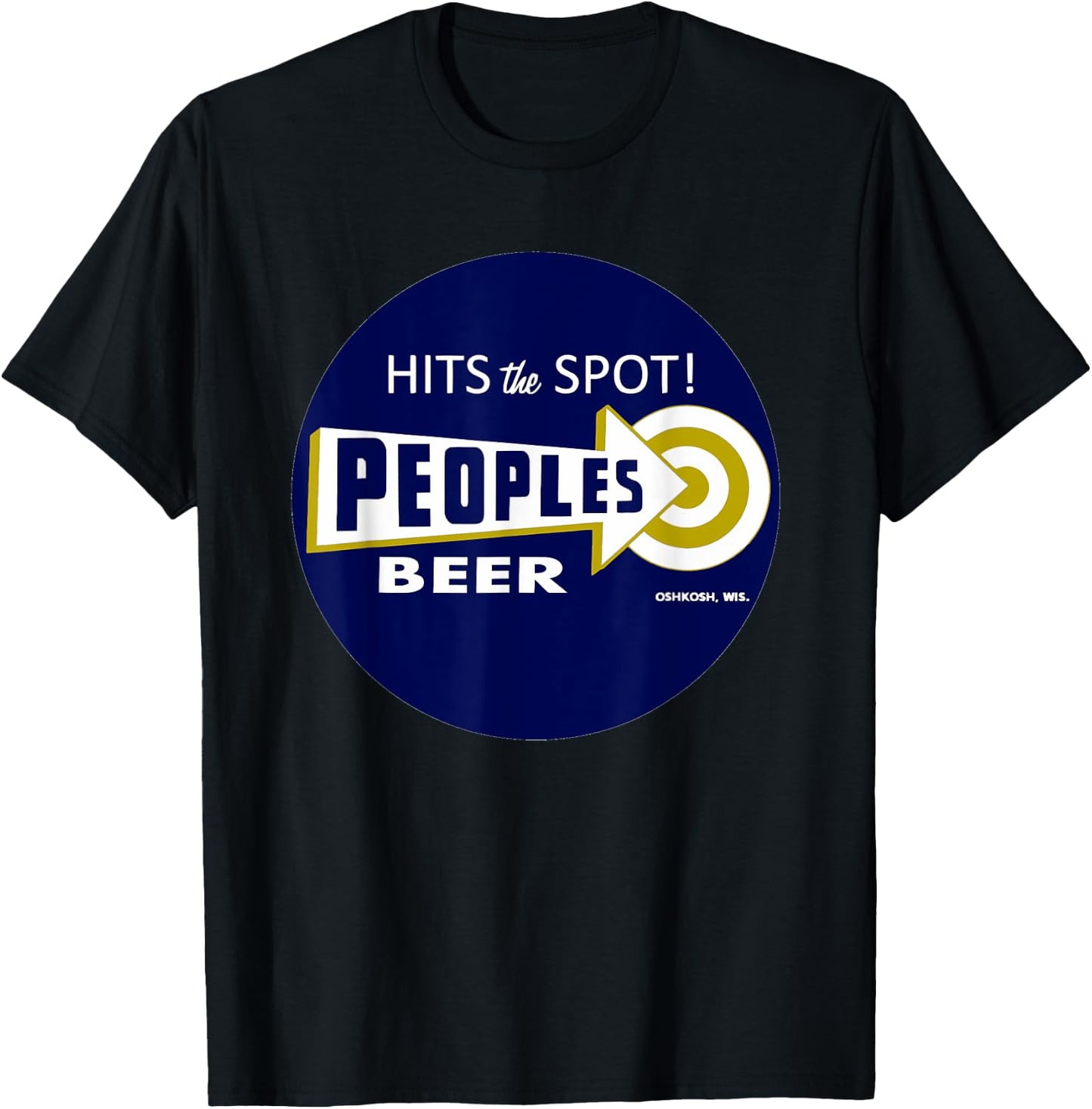 Vintage Wisconsin People's Beer logo T-Shirt - T-Shirt | Black