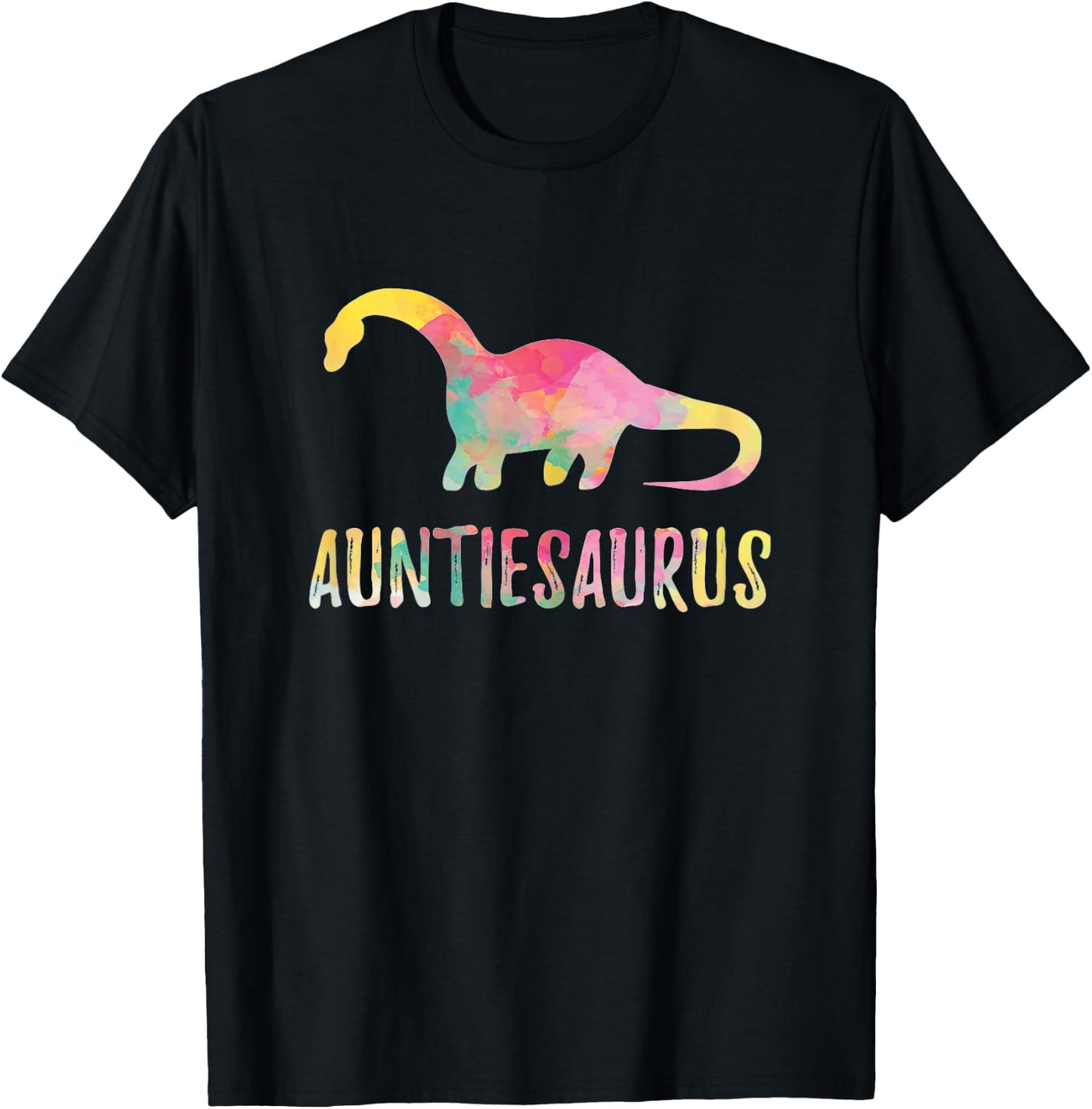 Auntiesaurus Cute Auntie Saurus Rex Funny Aunt Gift T-Shirt - T-Shirt | Black