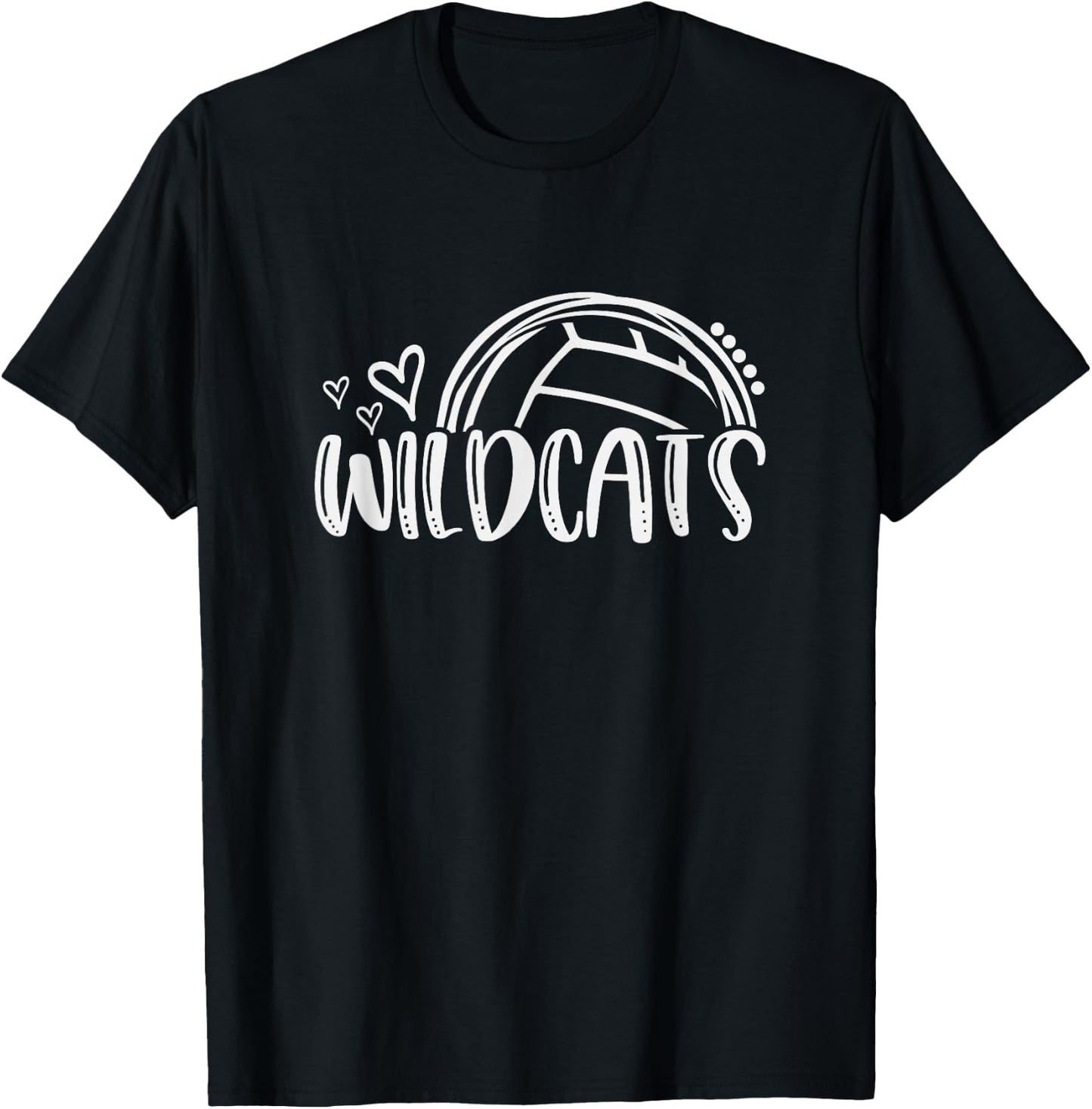 Volleyball Wildcats School Sports Fan Team Spirit T-Shirt - T-Shirt | Black