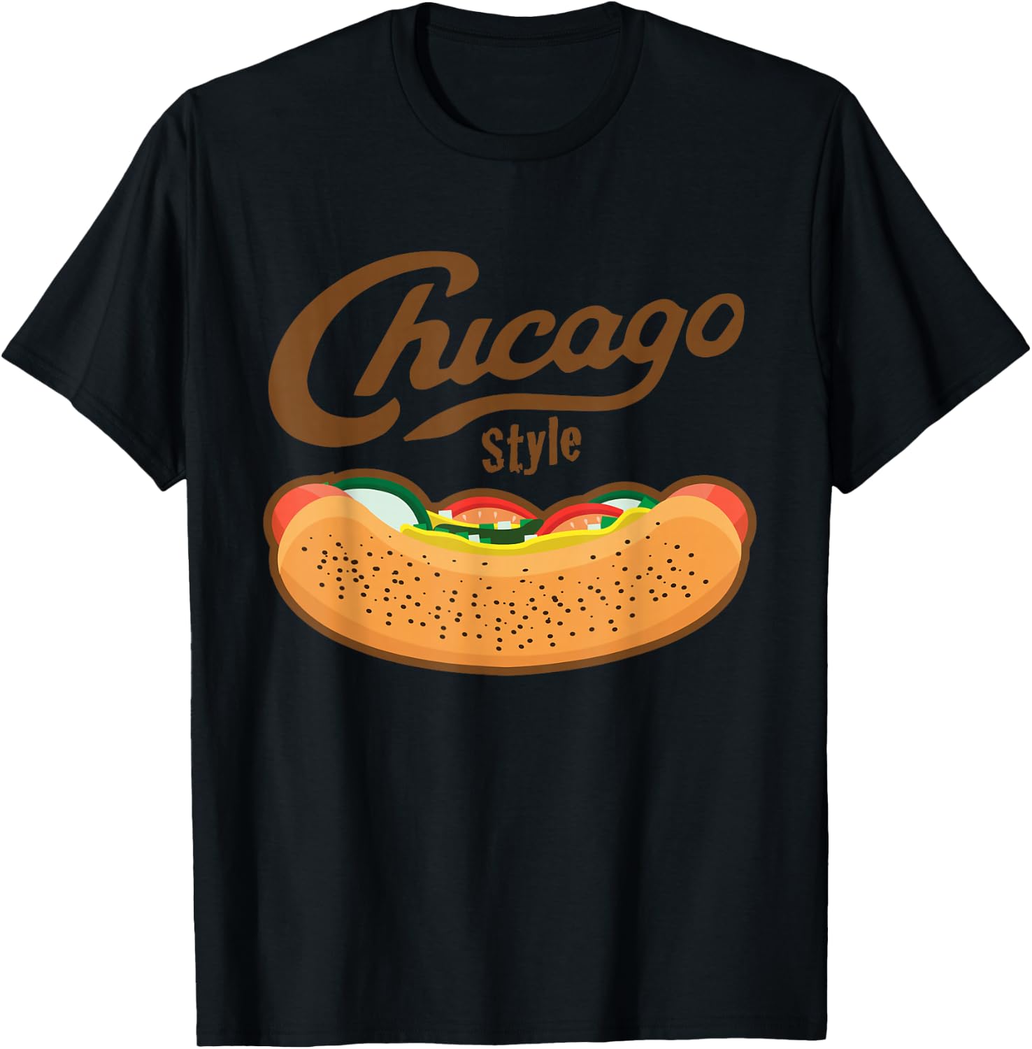 Chicago Style Hot Dog Summer T-Shirt - T-Shirt | Black