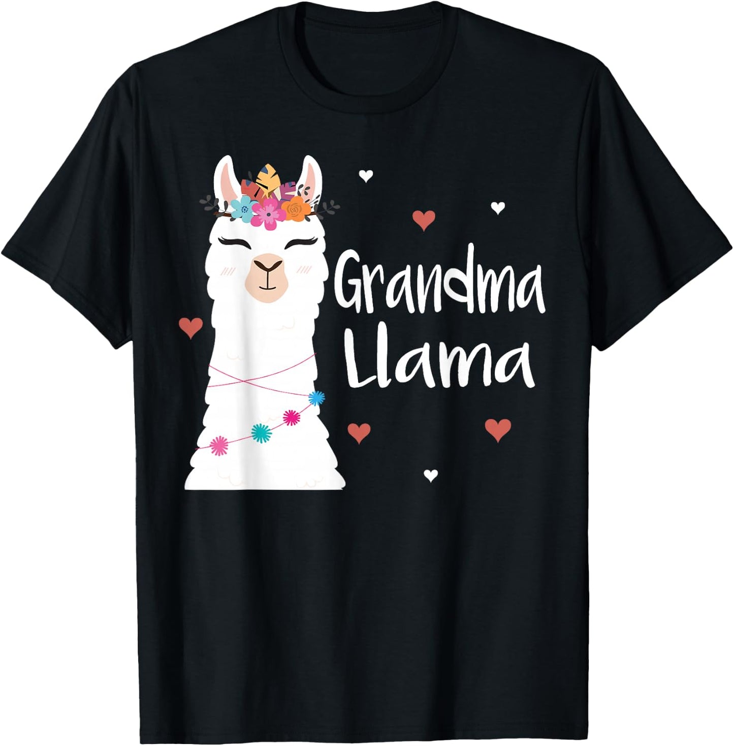 Grandma Llama Cute Llamas Lover Best Grandmother Ever T-Shirt - T-Shirt | Black