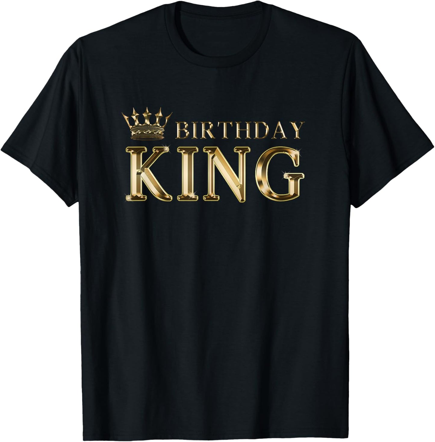 Birthday King Gold Crown For Boys And Men T-Shirt - T-Shirt | Black