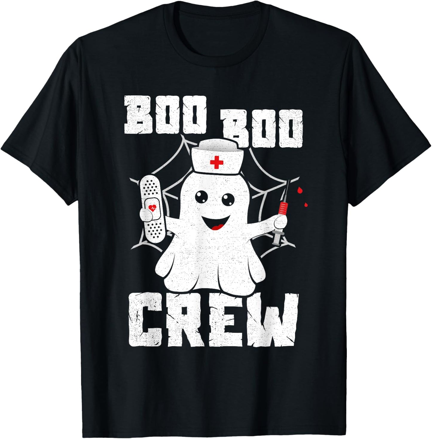 Boo Boo Crew Shirt Ghost Nurse Costume Girls Funny Halloween T-Shirt - T-Shirt | Black