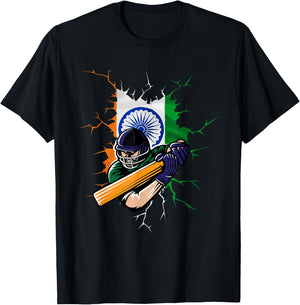 India Cricket T Shirt National Fans Team Jersey Gift Indian T-Shirt - T-Shirt | Black