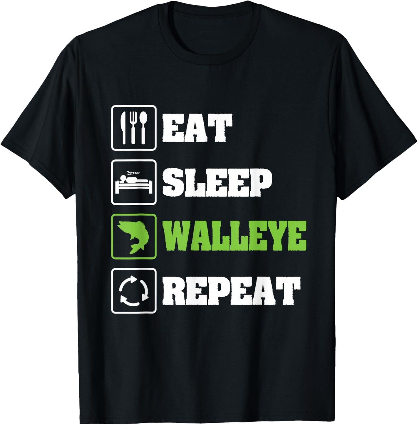 Walleye Fishing Shirts Funny Fishing T-Shirt - T-Shirt | Black