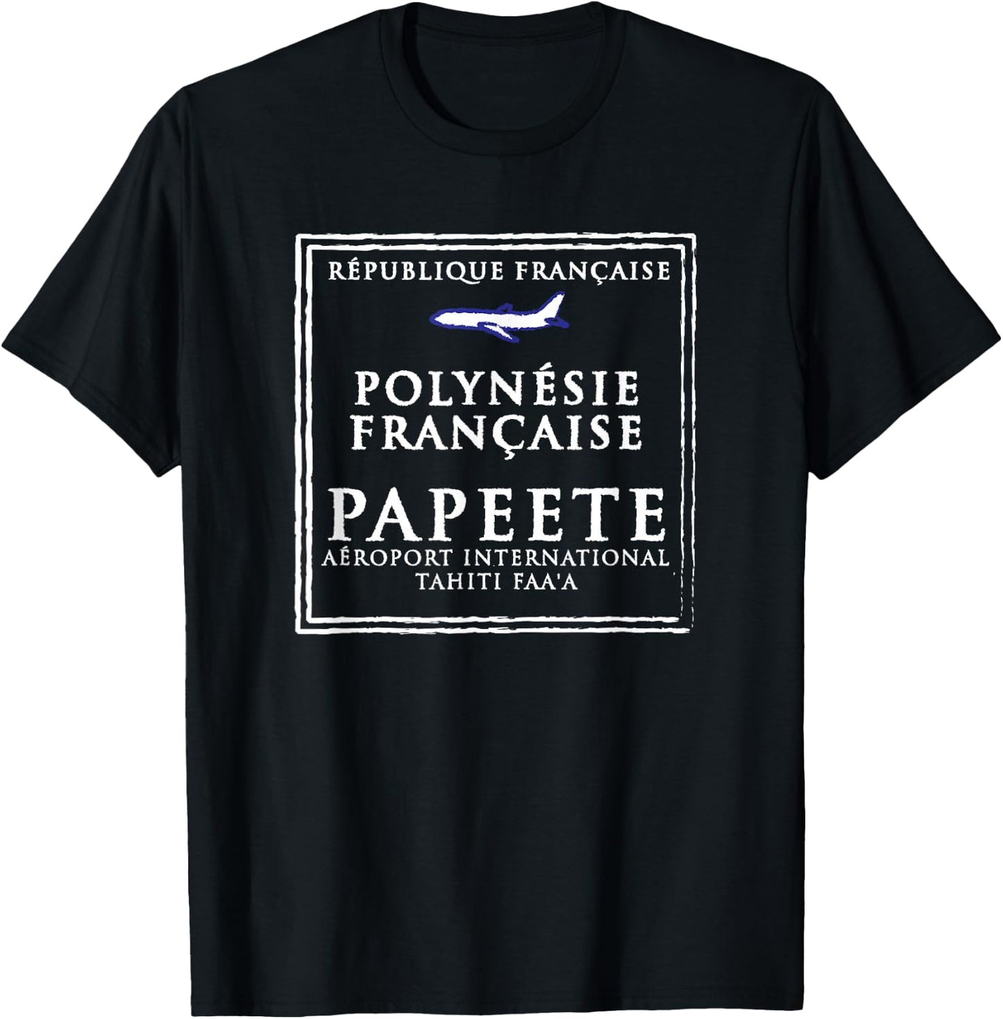 Papeete Tahiti Passport Stamp Vacation Travel T-Shirt - T-Shirt | Black