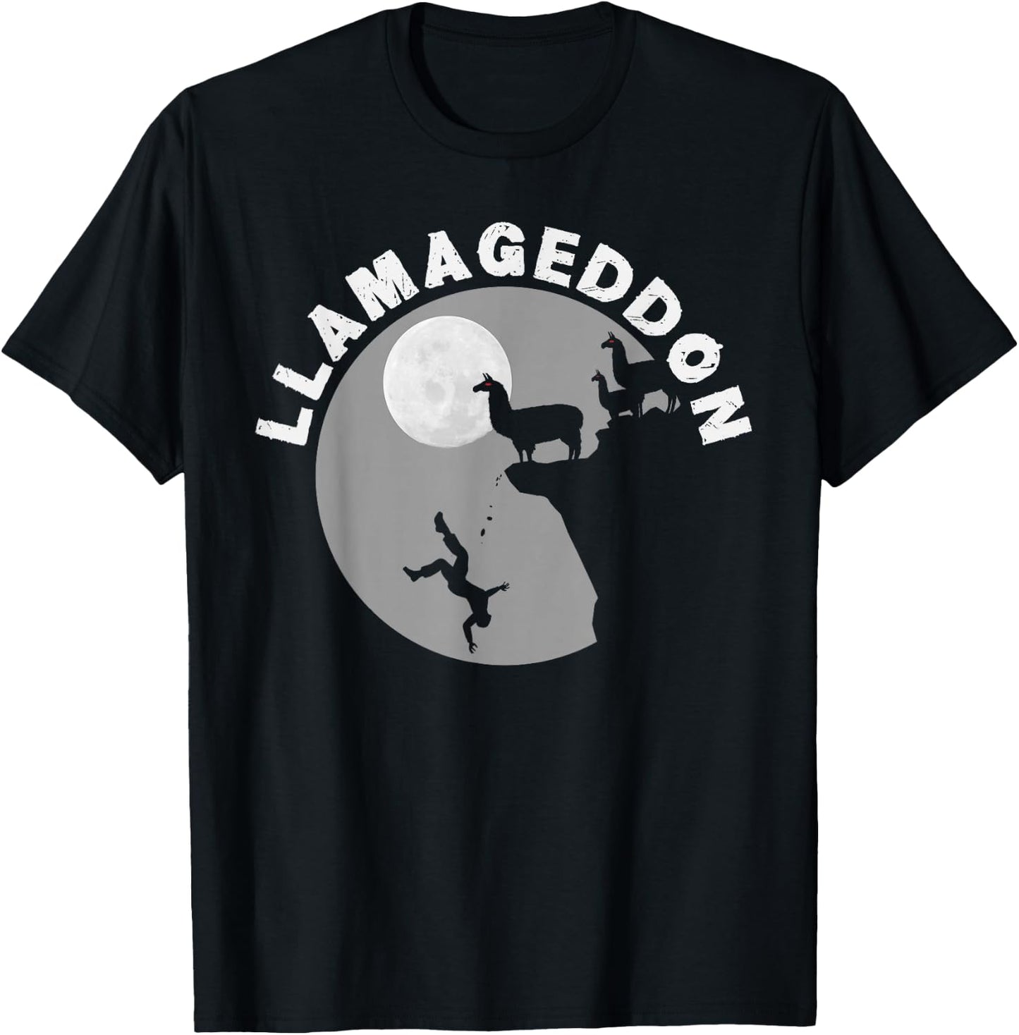 Funny Llamageddon For Llama Barnyard Lovers T-Shirt - T-Shirt | Black
