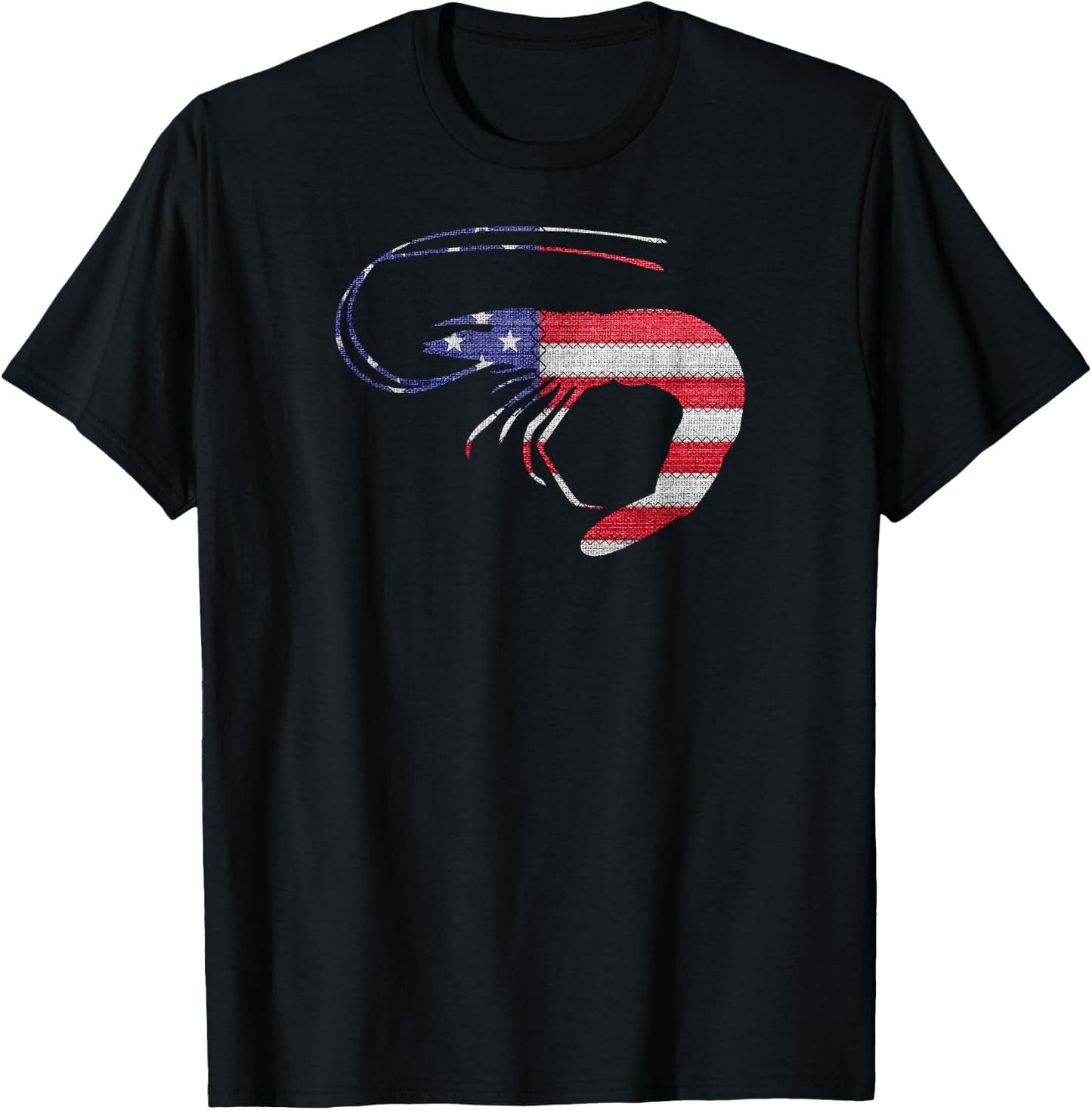 Patriotic Shrimp Love American Flag Vintage Funny Gift Kids Men T-Shirt - T-Shirt | Black