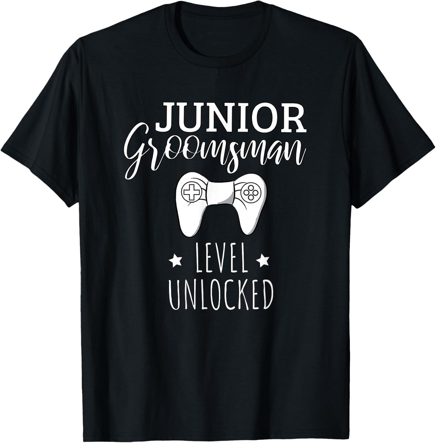 Cute Junior Groomsman Gaming Wedding Party Jr Boys Gift T-Shirt - T-Shirt | Black
