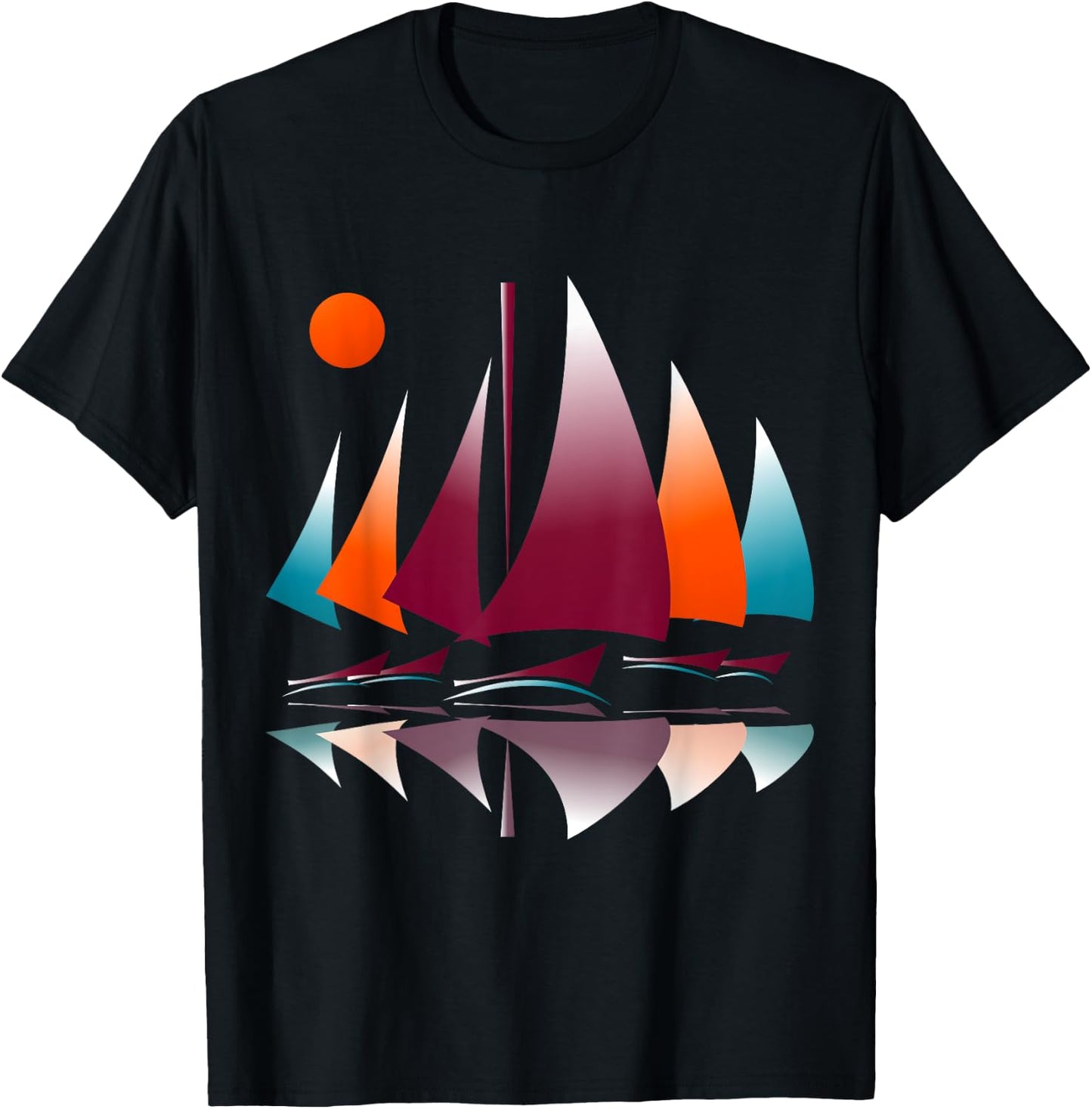 Sailboats Sailing Regatta Novelty T-Shirt - T-Shirt | Black