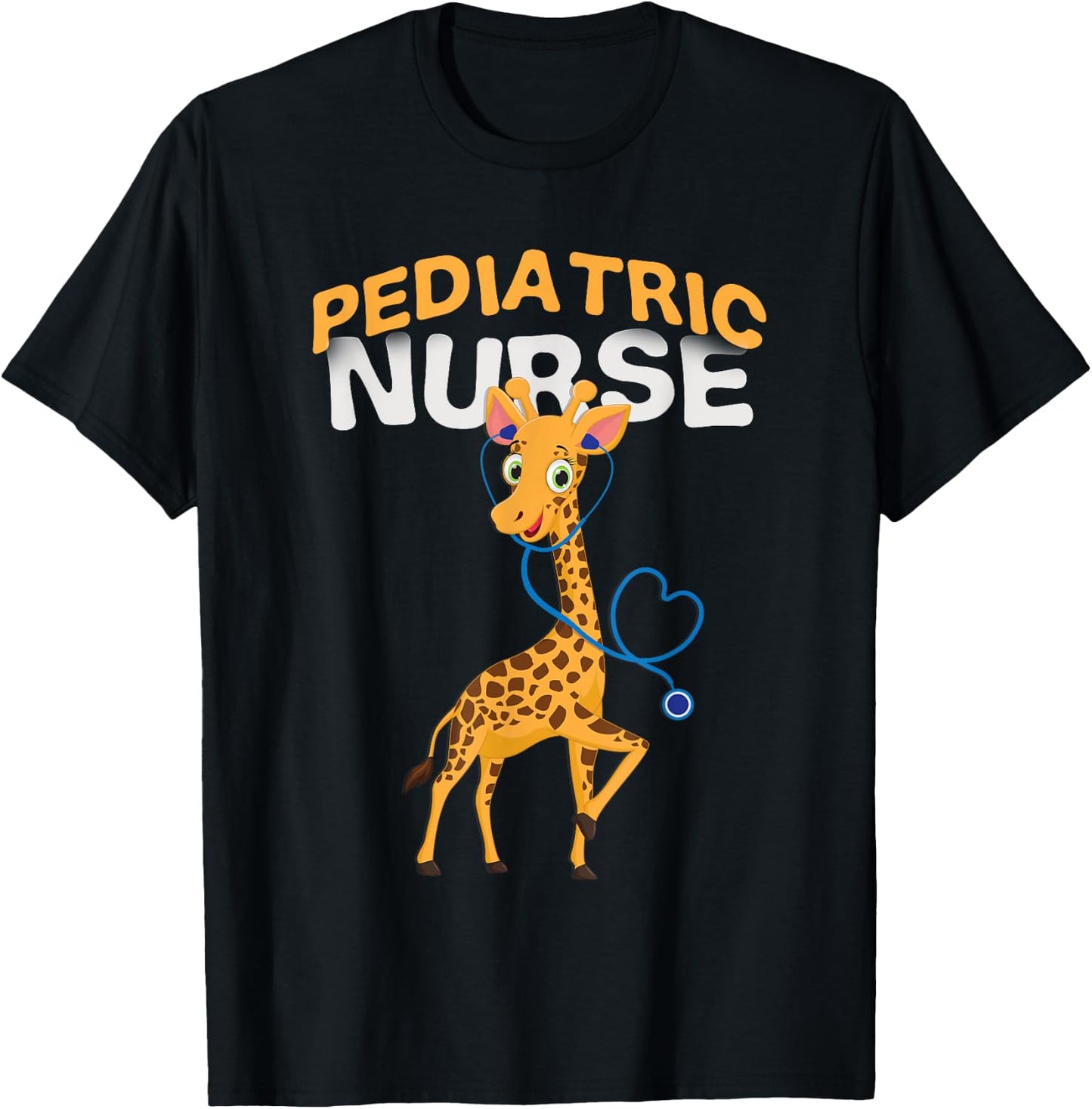 Pediatric Nurse Cute Giraffe Lover Shirt T-Shirt - T-Shirt | Black