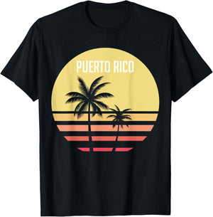 70's 80's Puerto Rico Vintage Shirt | North America Fan Gift T-Shirt - T-Shirt | Black