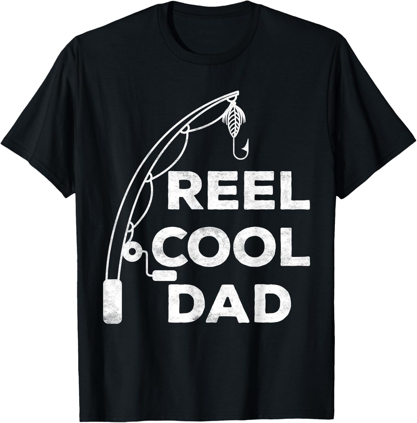 Reel Cool Dad Shirt Men Fisherman Fathers Day T-Shirt - T-Shirt | Black