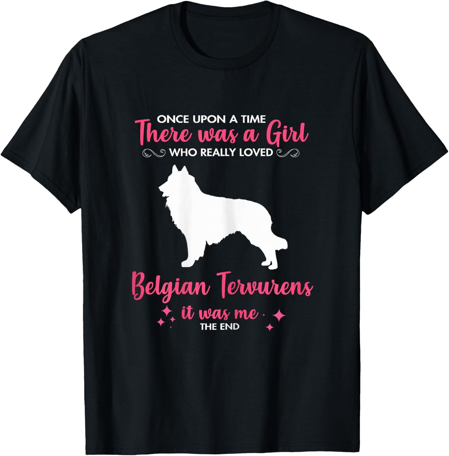 Girl Loves Belgian Tervuren Dog Gift Women Mom Him T-Shirt - T-Shirt | Black