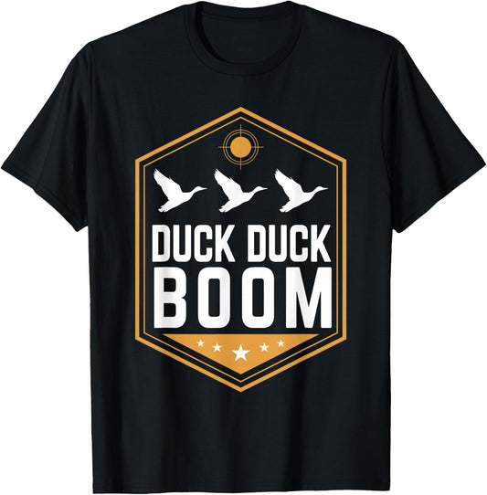 Duck Hunting Funny Duck Duck Boom Graphic Gear T-Shirt - T-Shirt | Black