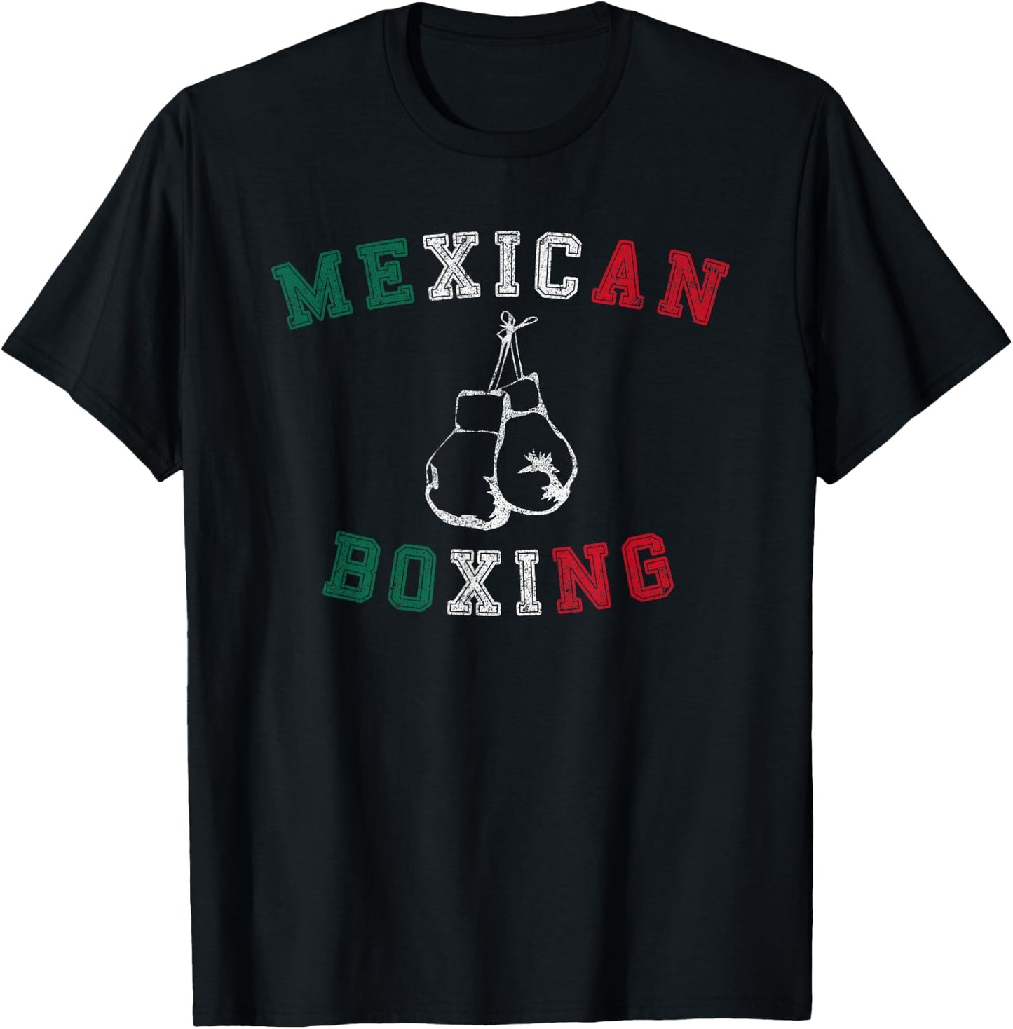 Mexican Boxing T Shirt - Vintage Distressed Style T-Shirt - T-Shirt | Black