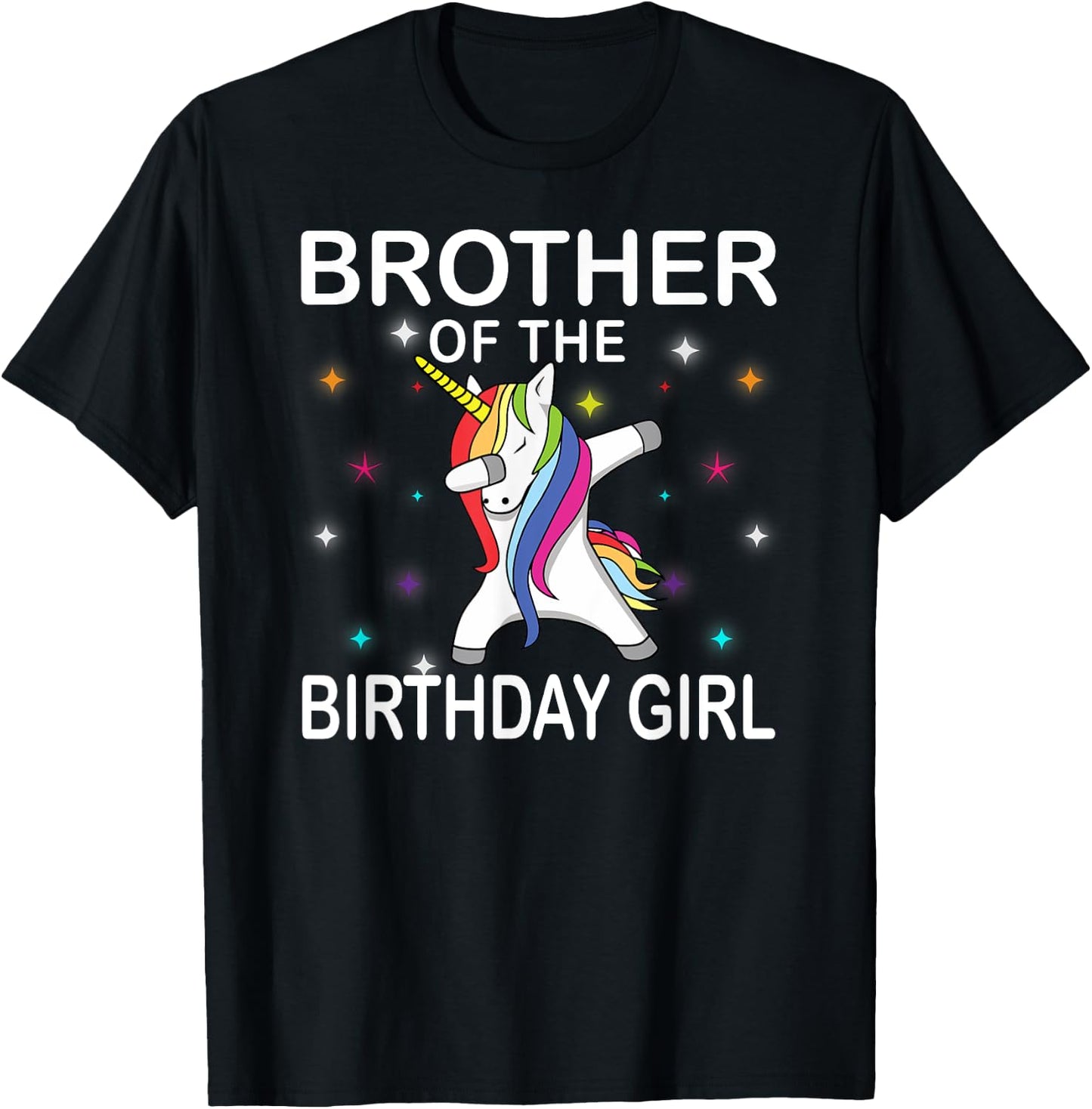 Unicorn Brother of The Birthday Girl Unicorn Dabbing Party T-Shirt - T-Shirt | Black