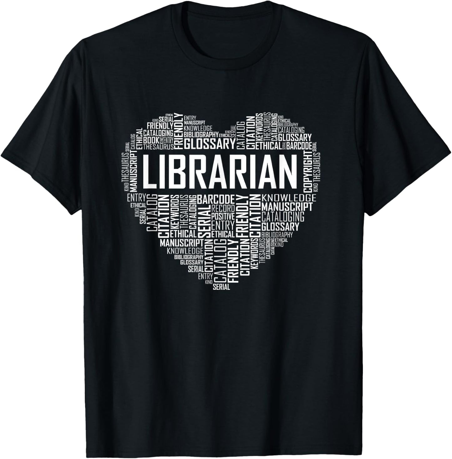 Proud Librarian Heart Gift for BookKeeper T-Shirt - T-Shirt | Black