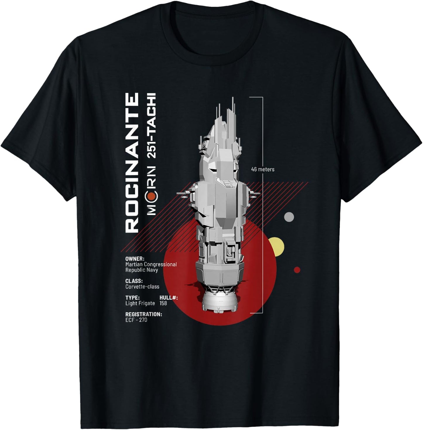 The Expanse Rocinante Ship T-Shirt - T-Shirt | Black