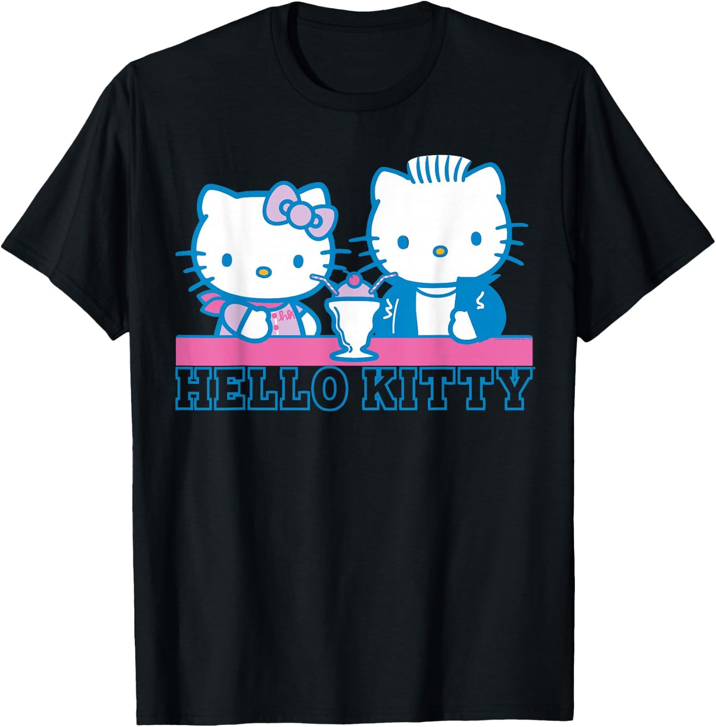 Hello Kitty and Dear Daniel Milkshake Date T-Shirt - T-Shirt | Black