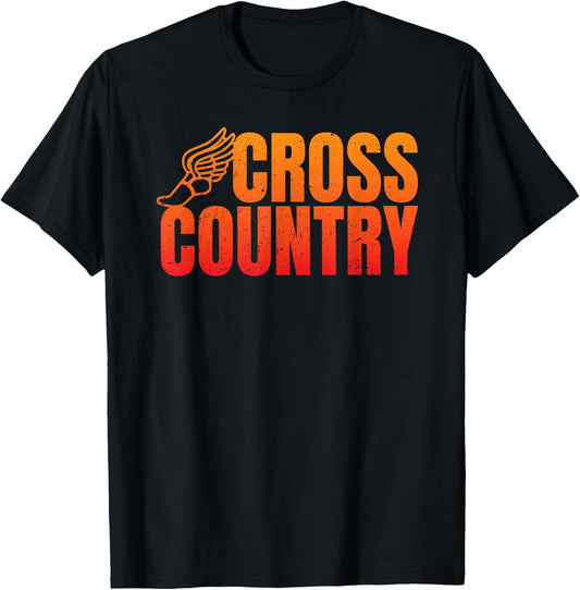 Cool Funny Cross Country Running Shirt Gift Runners T-Shirt - T-Shirt | Black