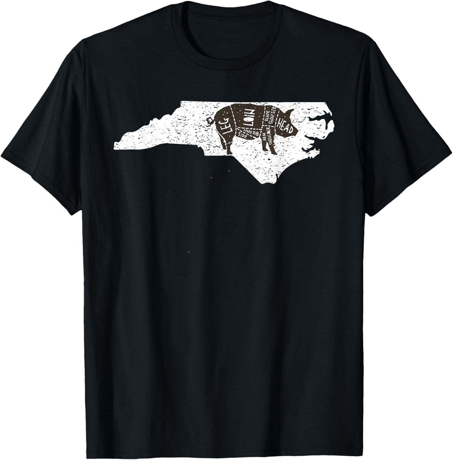 Vintage State of North Carolina Brisket BBQ Barbecue T-Shirt - T-Shirt | Black