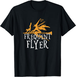 Frequent Flyer Funny Witch Halloween Party Outfit T-Shirt - T-Shirt | Black