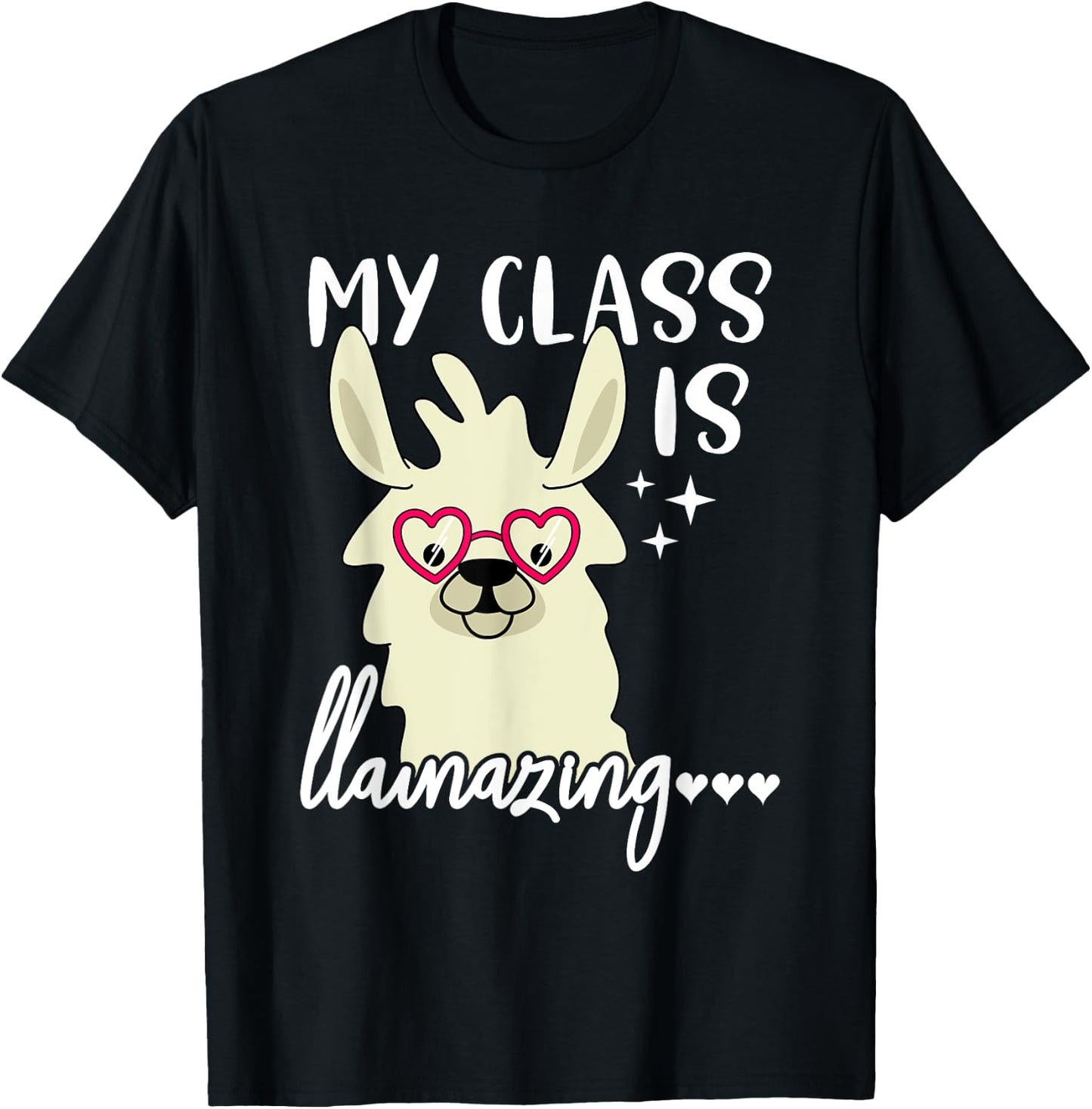 Funny Teacher Llama Drama My Class is Llamazing Women Kids T-Shirt - T-Shirt | Black